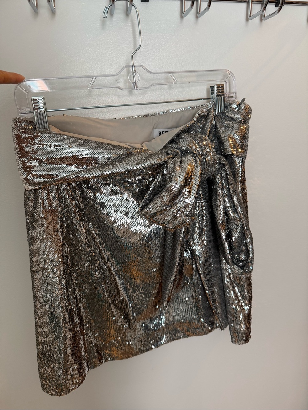 Bernard asymmetric sequined taffeta mini skirt - Picture 3 of 7
